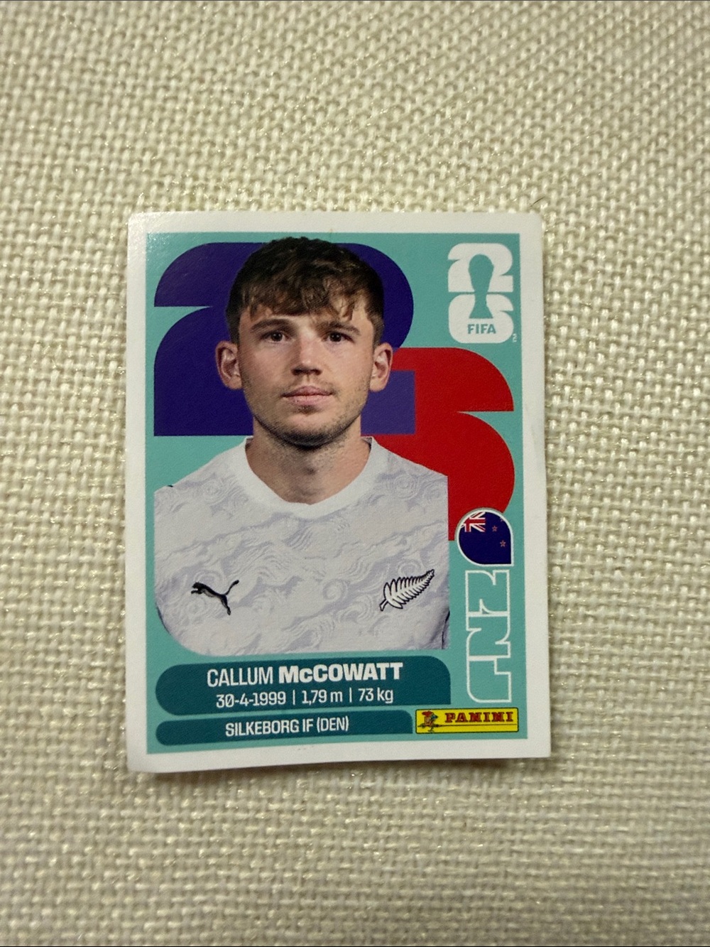 Panini Football Sticker - Callum McCowatt - New Zealand